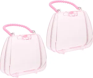 Portable Jewelry Bag Set 2pcs Jewelry Organizer Necklace Holder Storage Box Pouch Clear