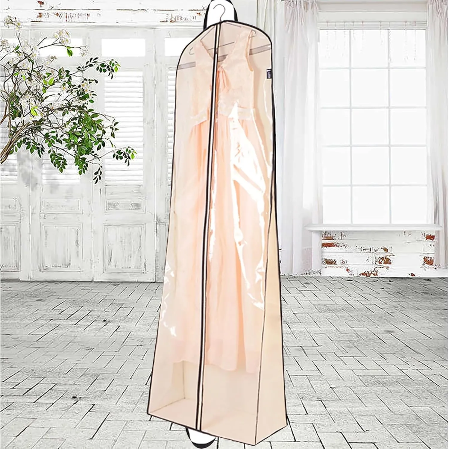 Portable Wedding Dress Garment Bag Bride Tote Bag Dress Bags for Gowns Long Dress Cover Garment Bags for Dresses for Women(Large)