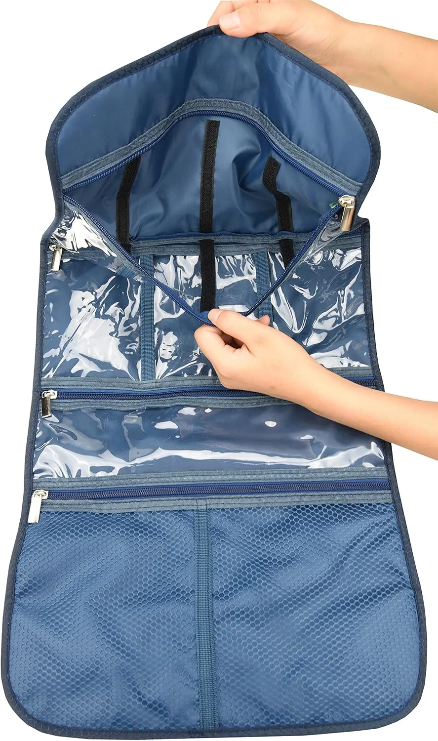 Premium Hanging Toiletry Travel Bag - Cosmetic, Jewelry, Toiletry & Accessory Storage Organizer Bag, Large Size, Various Compartments