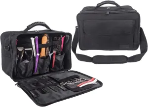 Pro Large Capacity Beauty Hairdressing Barber Tool Bag Polyester Hair Equipment Cosmetic Salon Shoulder Organizer Kit Grooming Hair Stylist Scissor Holder Storage Carrying Travel Case