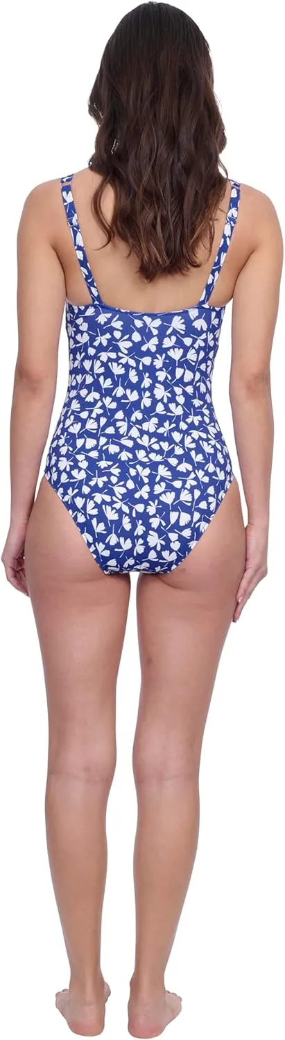 Profile by Gottex Fun Flair Womens One Piece Crossover Stylish Swimsuit with Soft Cup and Tummy Control Swim Essential