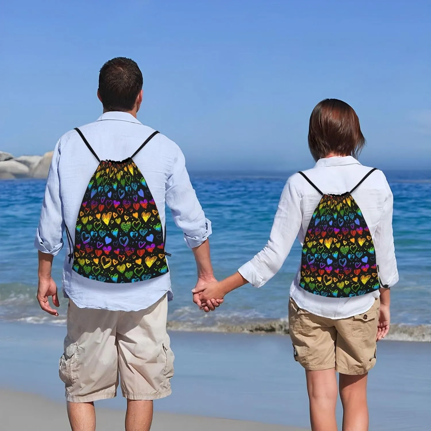 Rainbow LGBT Pride Gay Drawstring Bag Adjustable Bags Backpack for Women Men Sport Gym Beach Shopping Yoga