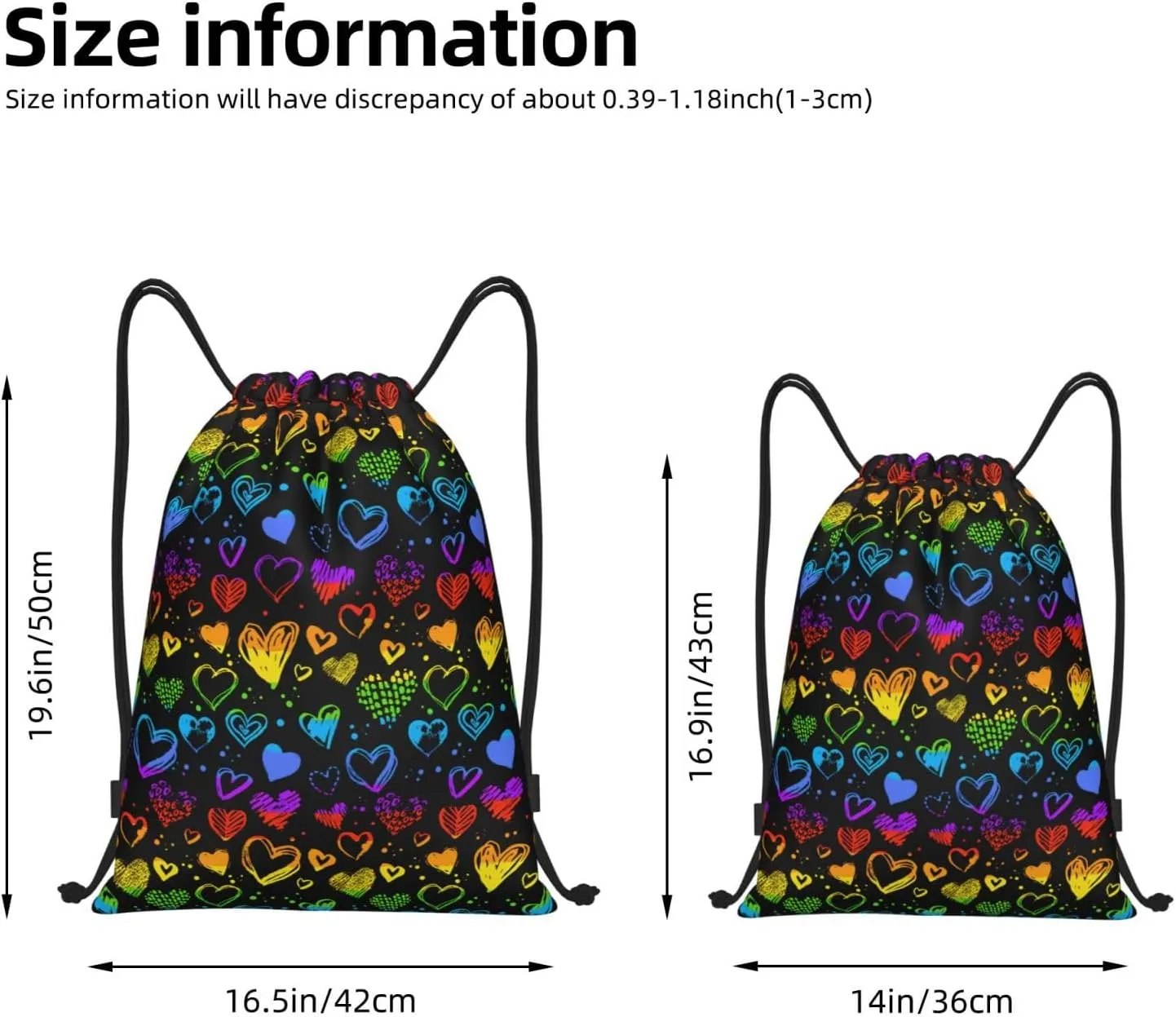 Rainbow LGBT Pride Gay Drawstring Bag Adjustable Bags Backpack for Women Men Sport Gym Beach Shopping Yoga
