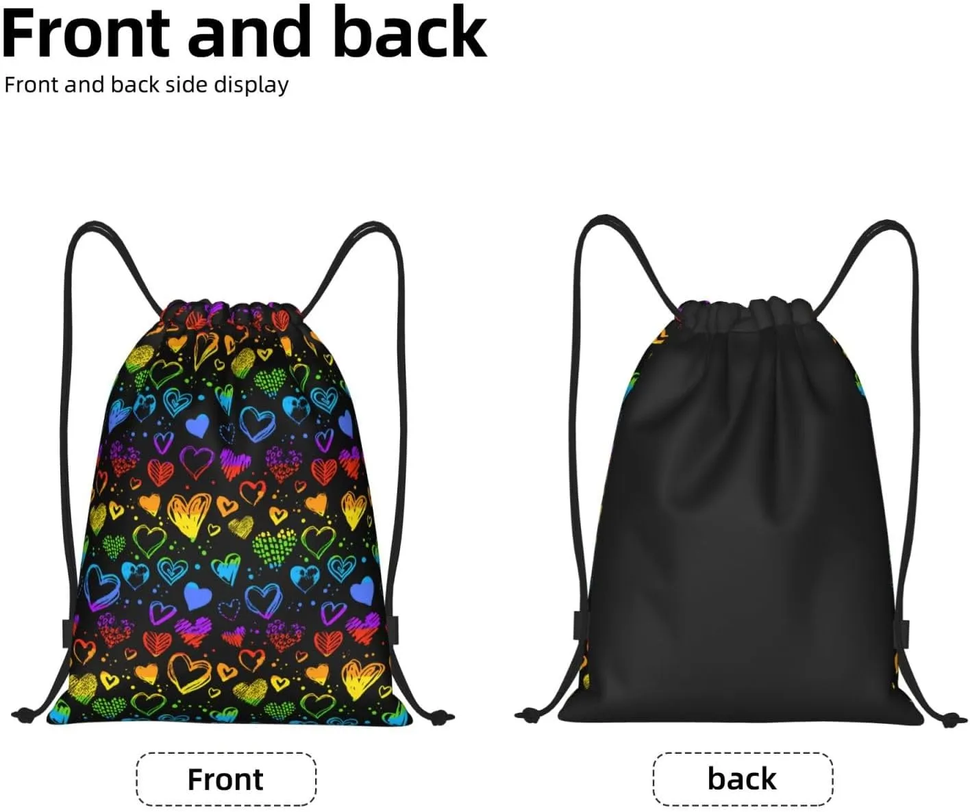 Rainbow LGBT Pride Gay Drawstring Bag Adjustable Bags Backpack for Women Men Sport Gym Beach Shopping Yoga