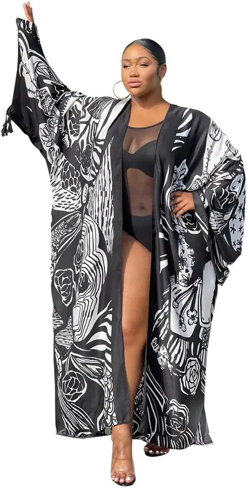 RanRui Womens Swimsuit Coverup Kimono  Beach Cover Ups for Swimwear Beach Blouse K10310