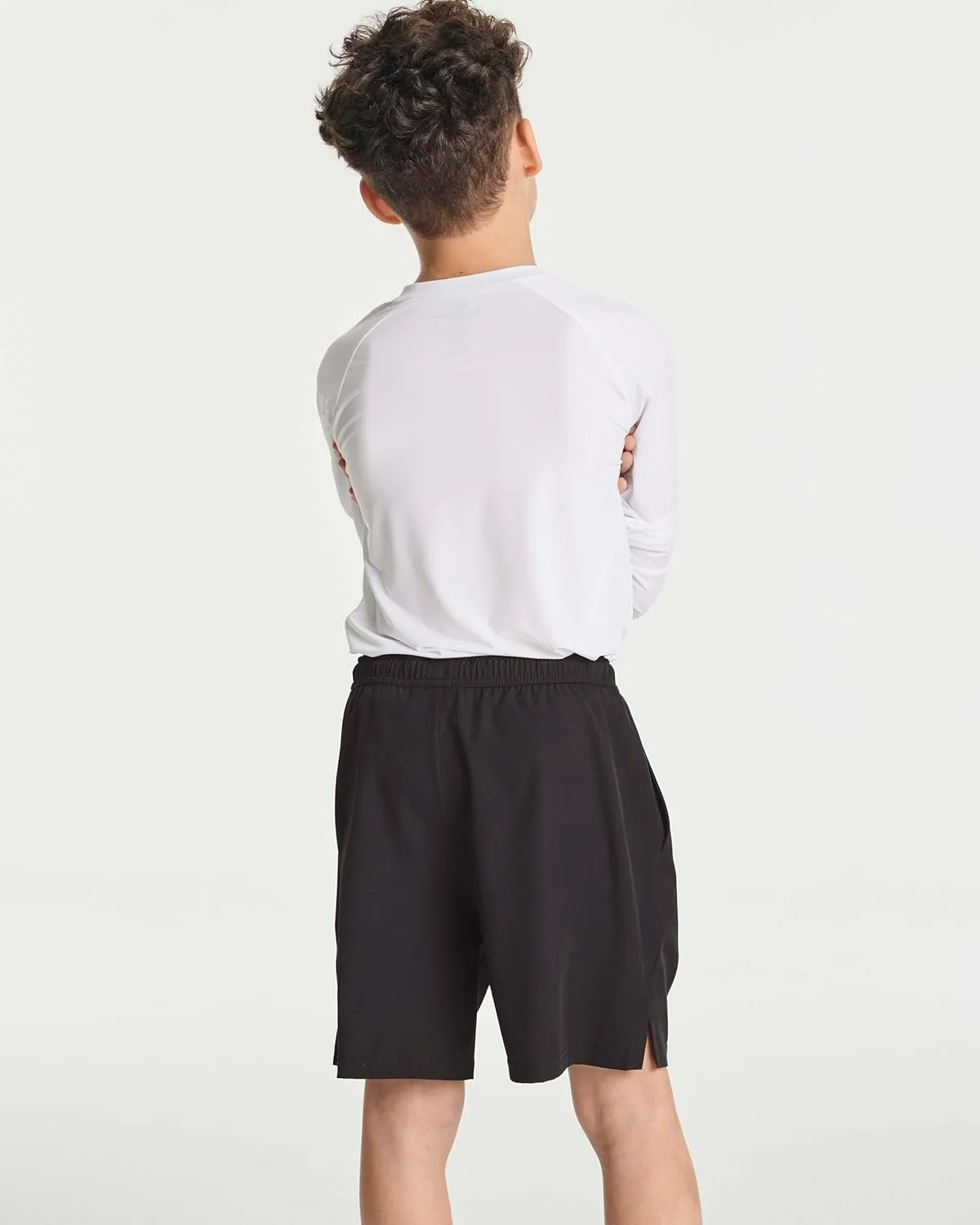Real Essentials 3 Pack: Boys' 2 in 1 Swim Trunks with Compression Boxer Liner Stretch Beach Board Shorts Quick Dry (Age 4-18)