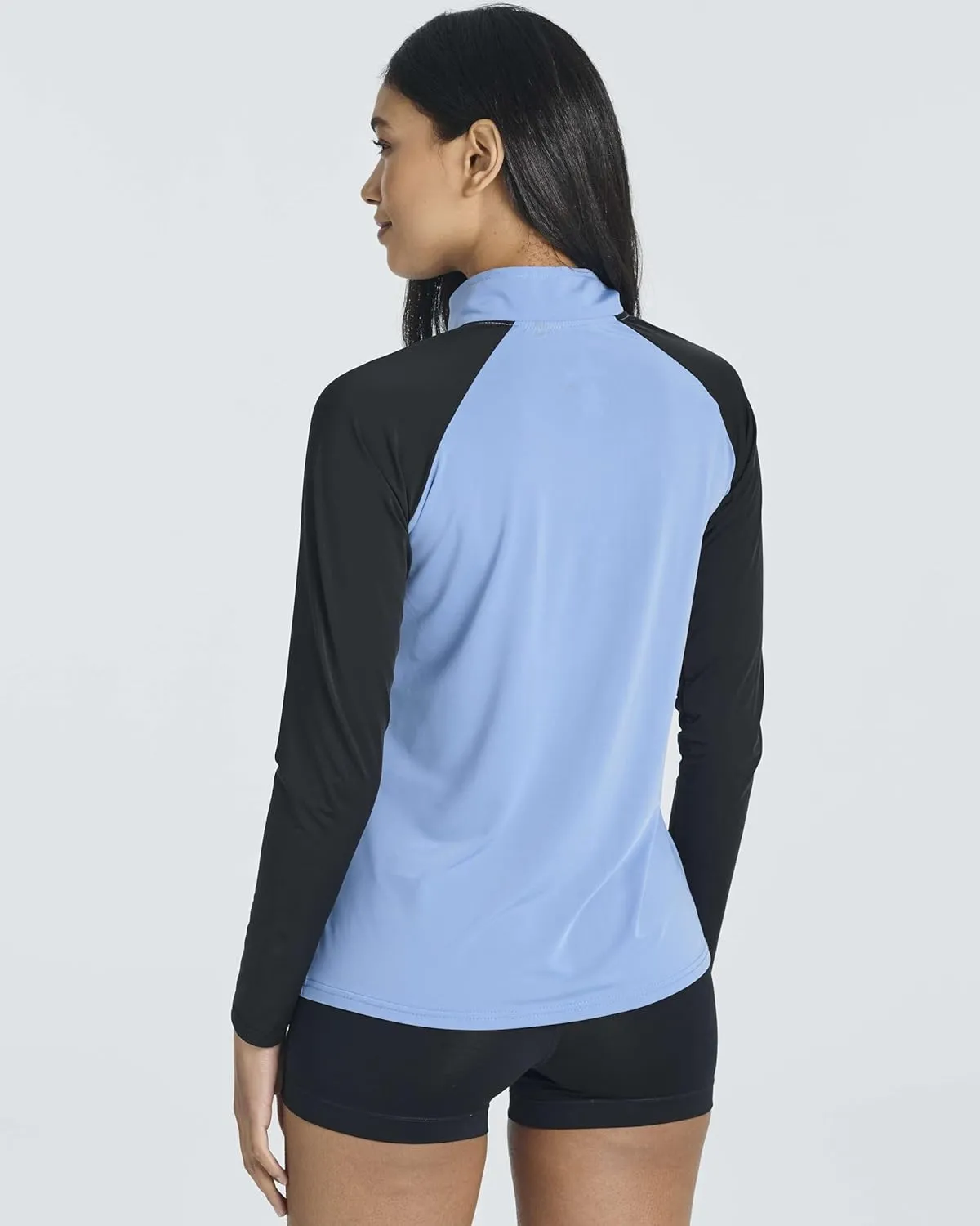 Real Essentials 3 Pack: Women's 1/4 Zip Rash Guard Long Sleeve Swim Shirt UPF Sun Protection UV Surf Tops