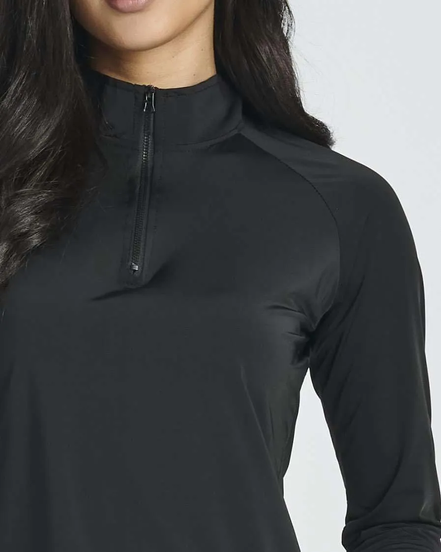 Real Essentials 3 Pack: Women's 1/4 Zip Rash Guard Long Sleeve Swim Shirt UPF Sun Protection UV Surf Tops