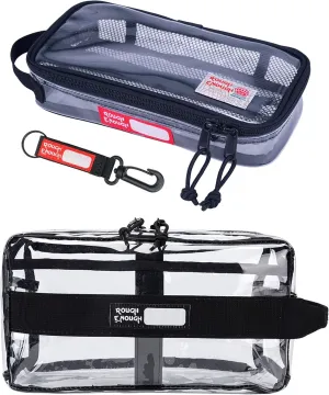 Rough Enough Clear Toiletry Bag TSA Approved Clear Makeup Bag Pouch Bundle Set