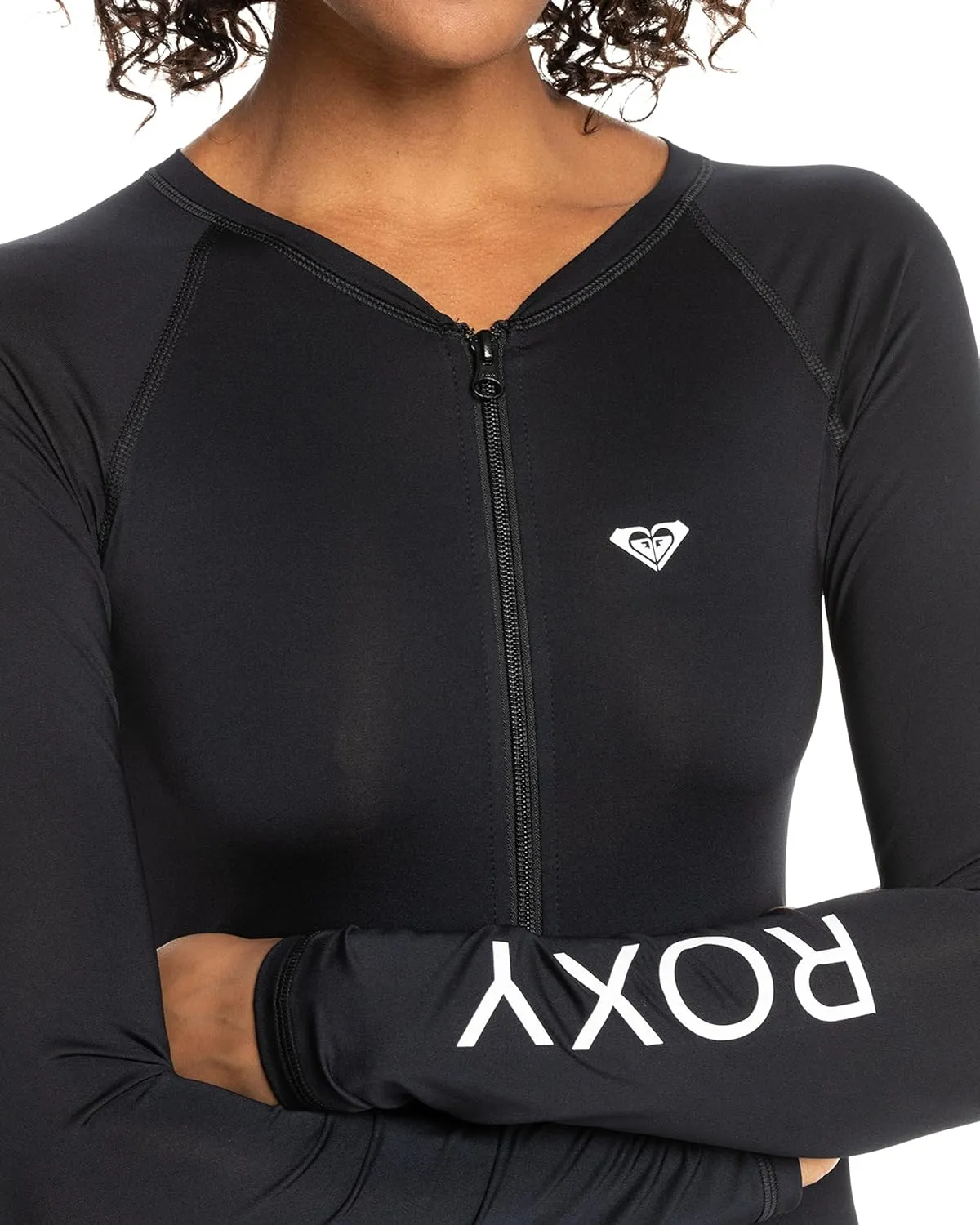 Roxy Women's Essentials Long Sleeve Zip-up Rashguard