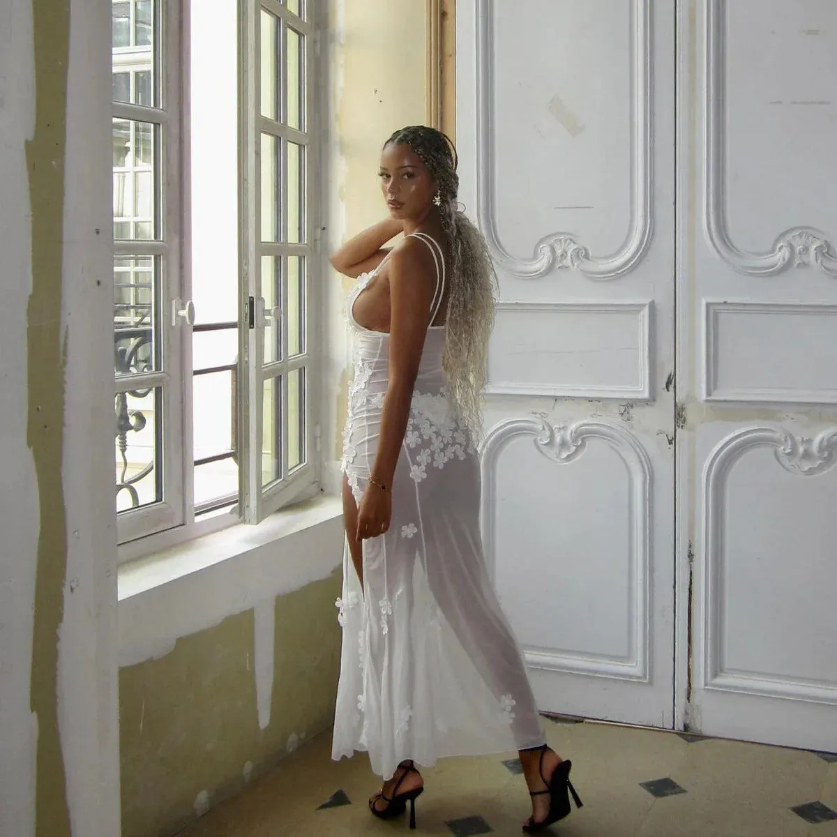 Sandra Mesh Maxi Dress