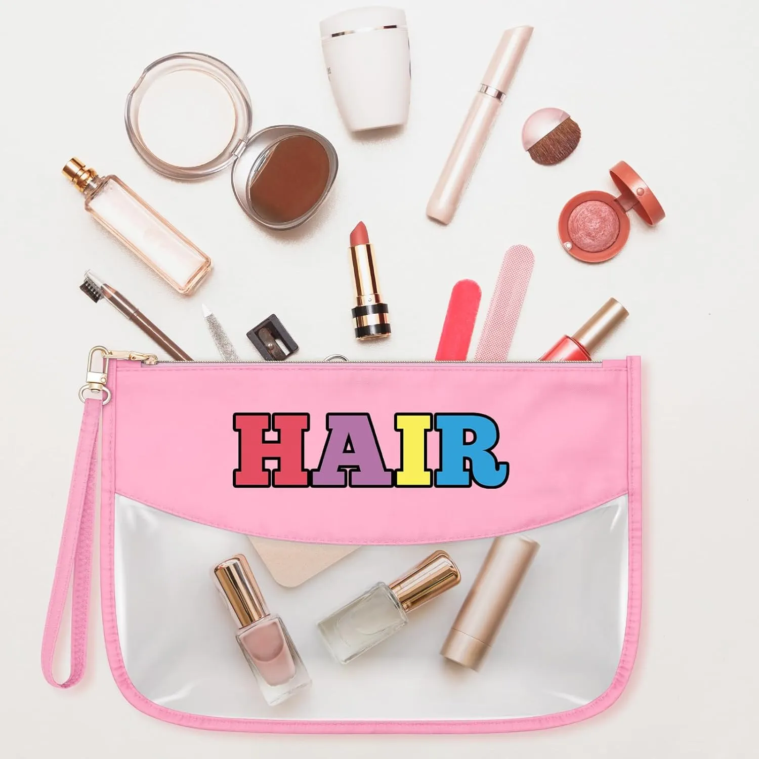 Sfodiary Hairdresser Hair Stylist Gifts for Women Clear Makeup Bag Hairdresser Appreciation Gifts PVC Cosmetic Bag Cosmetology Graduation Birthday for Salon Stylist Friends Zipper Travel Pouch