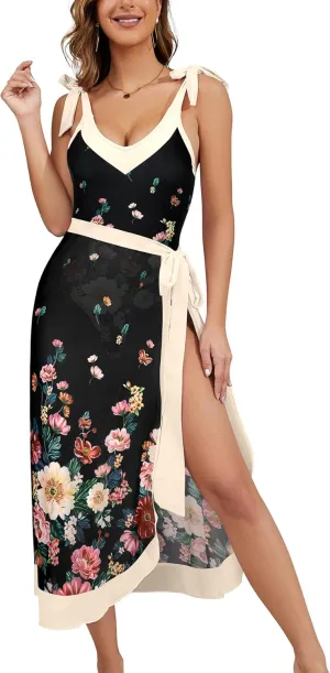 SHEKINI One Piece Swimsuit Women with Skirt Swimsuit with Cover Up Set Women Bathing Suits One Piece