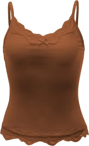 SHENHE Women's Y2K Lace Tank Tops Summer Coquette Bow Sleeveless Spaghetti Strap Lounge Cute Cami Crop Tops