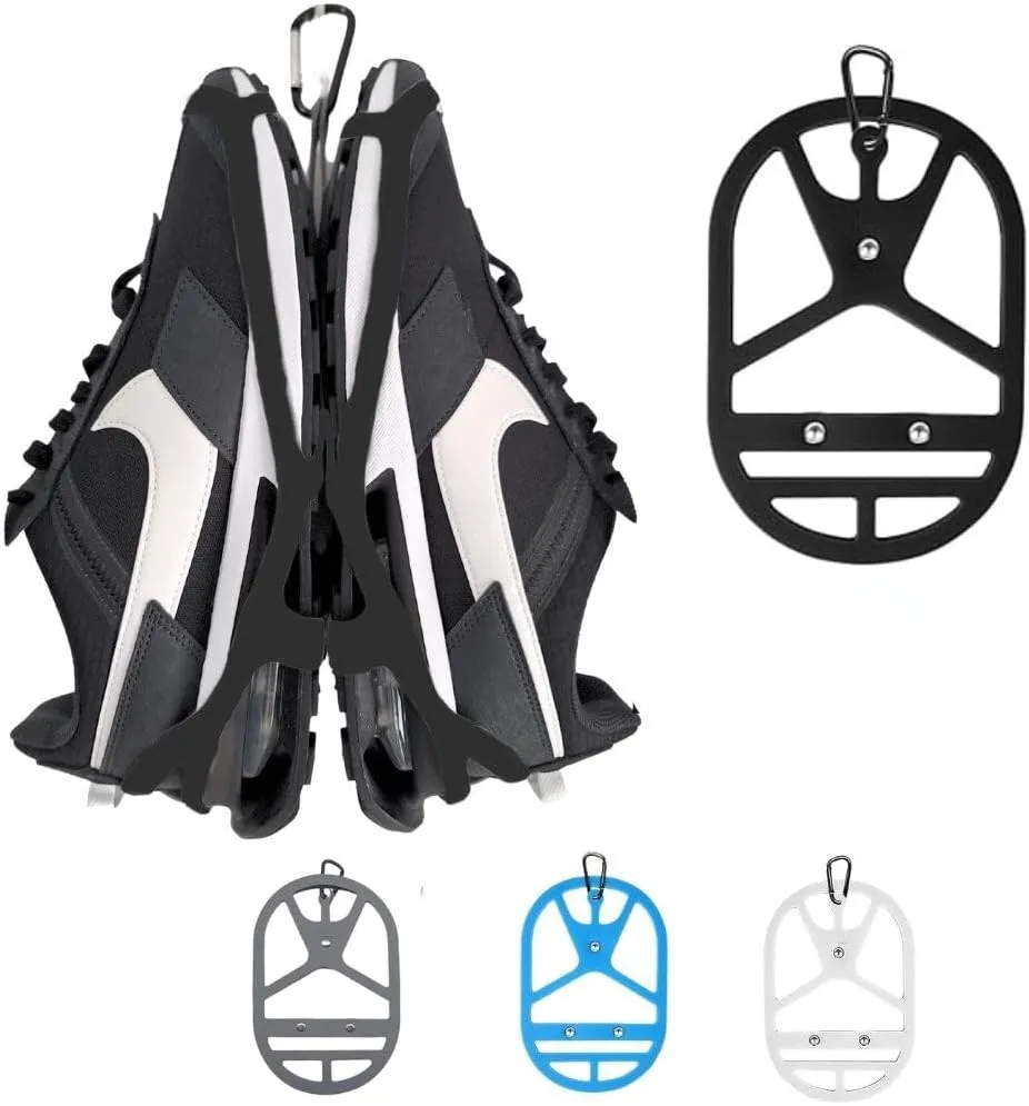 Shoe Holster For Backpack with Clip Hanger. Footwear Holder with Clip for Sneakers, Cleats, Bowling, Soccer, Basket, Football. For Travel, Outdoors, Sports & Space Saving