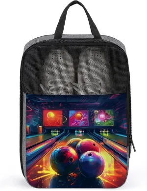 Shoe Organizer with Handle Travel Bags Portable Travel Shoe Storage Bag Travel Bowling Balls Printed Shoe Bags for Men Women