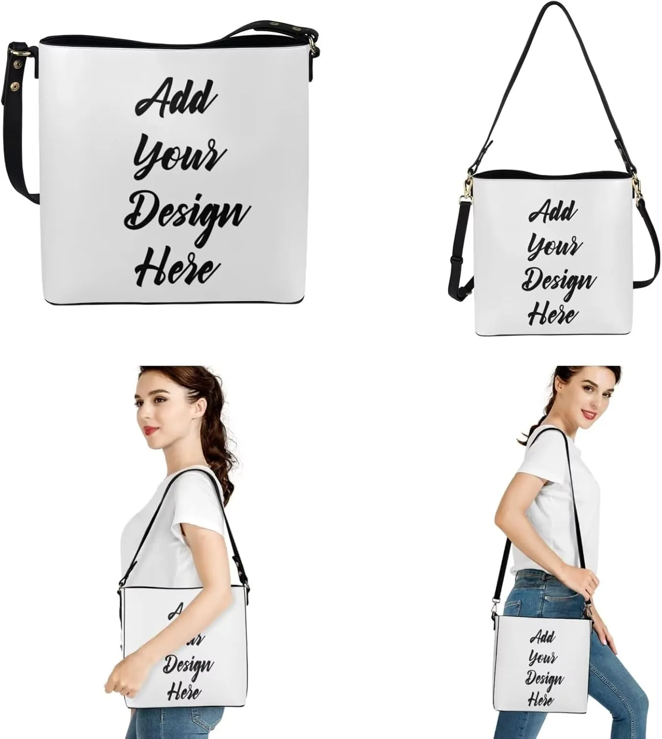 Shoulder Bags Set 2 Piece Saddle Bags Crossbody Bags for Women with Shoulder Strap Wristlet Wallets for Women