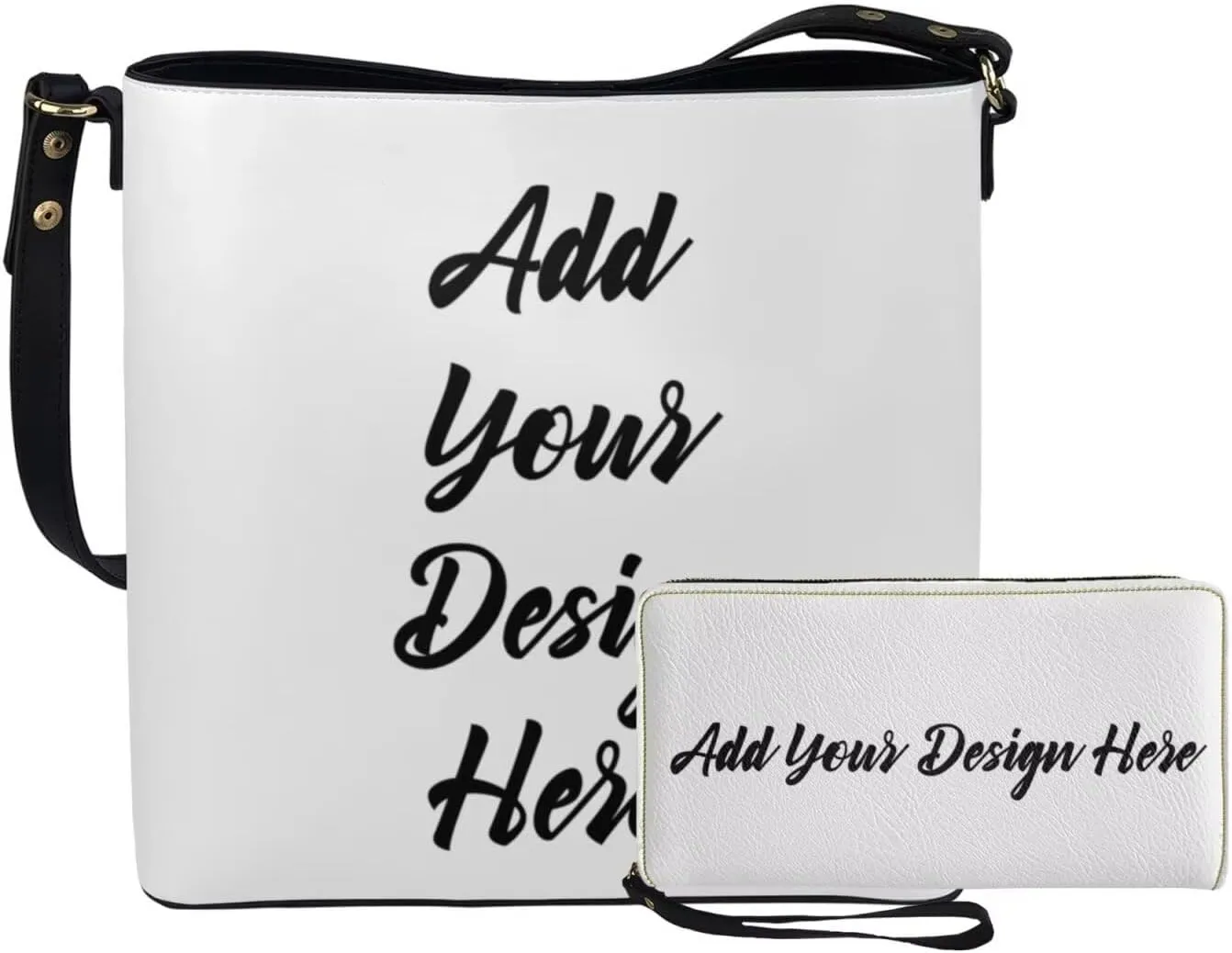 Shoulder Bags Set 2 Piece Saddle Bags Crossbody Bags for Women with Shoulder Strap Wristlet Wallets for Women