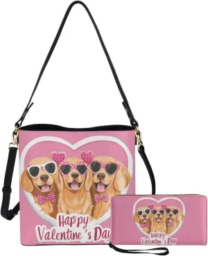 Shoulder Bags Set 2 Piece Saddle Bags Crossbody Bags for Women with Shoulder Strap Wristlet Wallets for Women