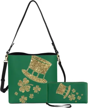 Shoulder Bags Set 2 Piece Saddle Bags Satchel Bags for Women Large Capacity with Zipper Wristlet Purses for Women