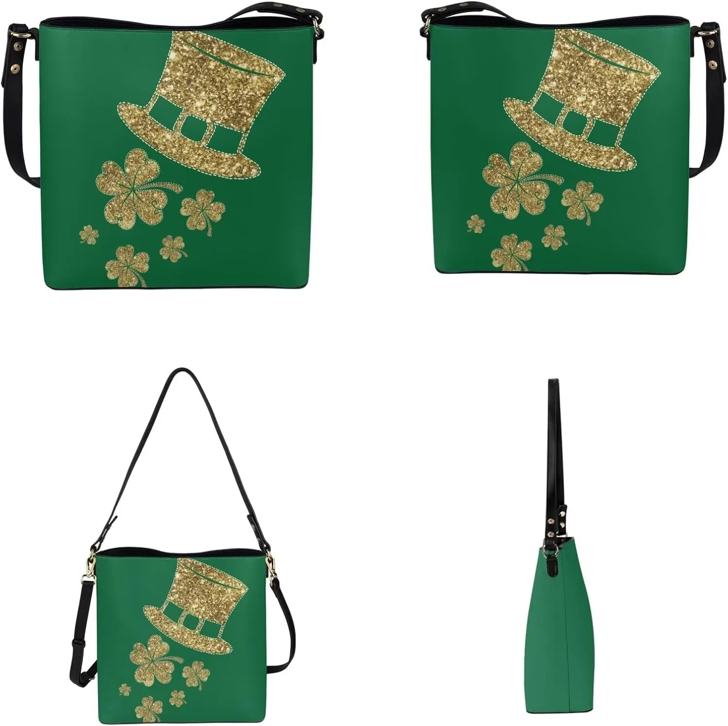 Shoulder Bags Set 2 Piece Saddle Bags Satchel Bags for Women Large Capacity with Zipper Wristlet Purses for Women