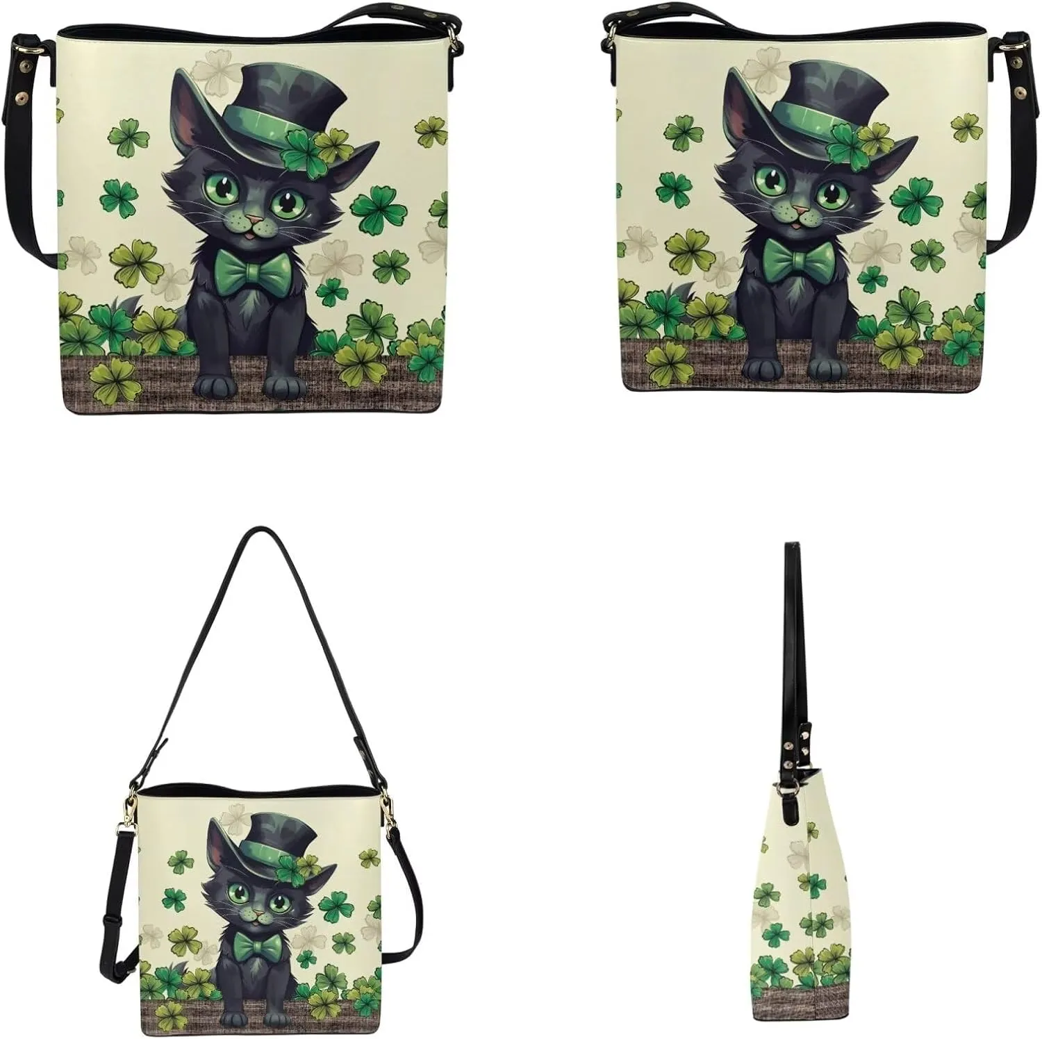 Shoulder Bags Set 2 Piece Saddle Bags Satchel Bags for Women Large Capacity with Zipper Wristlet Purses for Women