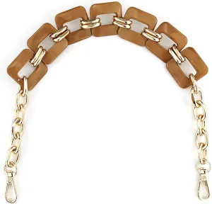 Shoulder Bags Strap Metal Bag Belt Acrylic Bag Belt Bag Chain Tote Bag Female Bag Shoulder Strap Accessories Adjustable Bag Strap (Color : Brown, Size : 46x3.2cm)