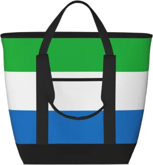 Sierra Leone flag Women's tote bags and reusable women's beach bags are suitable for travel insulation and cooling bags.