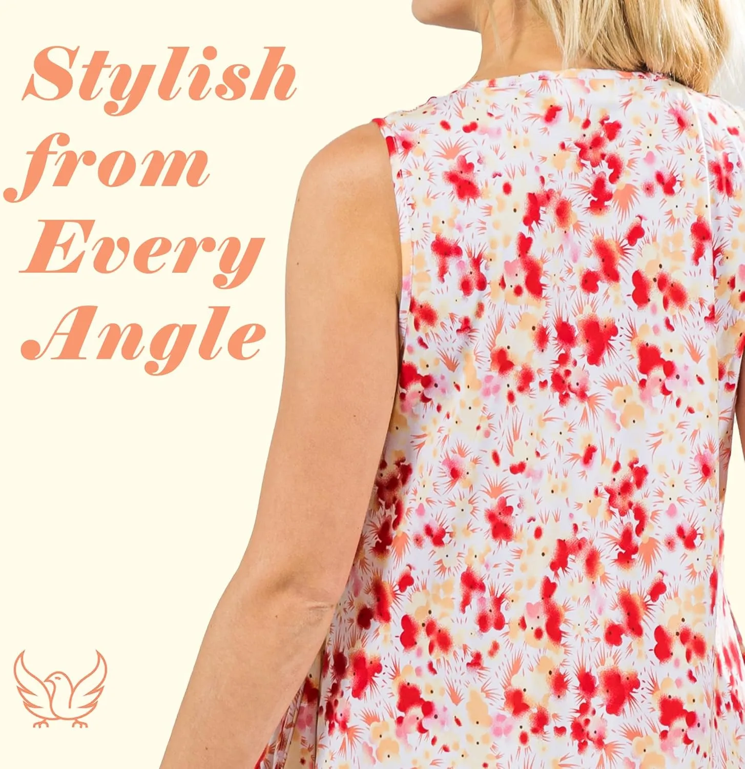 Sleeveless Midi Sundress, Vacation Outfit Floral Midi Dress for Women Floral Print Sundress Beach Cover Ups with Pocket