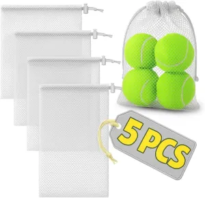 Small Mesh Bags Drawstring Nylon Bag - 5Pcs Camping Organization Nylon Mesh Netting Drawstring Bag Little Bags Small Storage - Durable Mesh Drawstring Bag Cord Lock Closure Net Laundry Mesh Bags