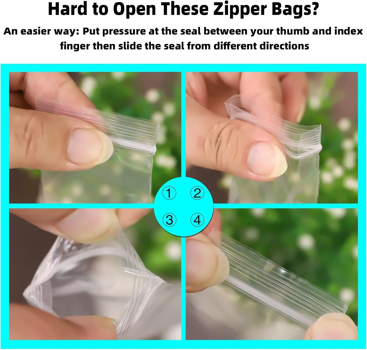 Small Zip Bags - 400pcs, Transparent, Durable Plastic, 2x3 Inches, Resealable Top Lock, Ideal for Vitamins, Snacks, Candy