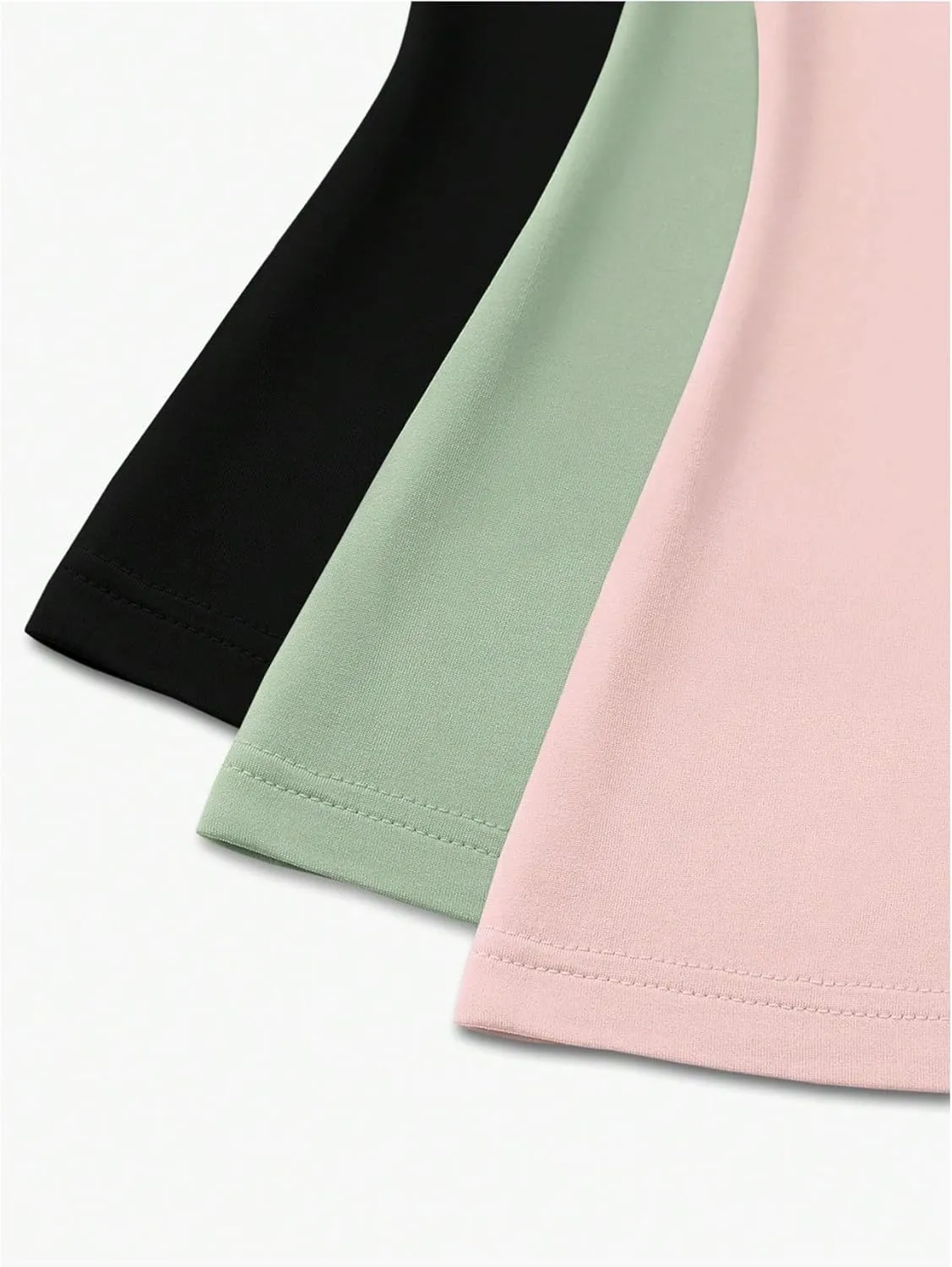 SOLY HUX Women's 3 Piece Tank Top Turtleneck Sleeveless Going Out Tops Casual Solid Tops