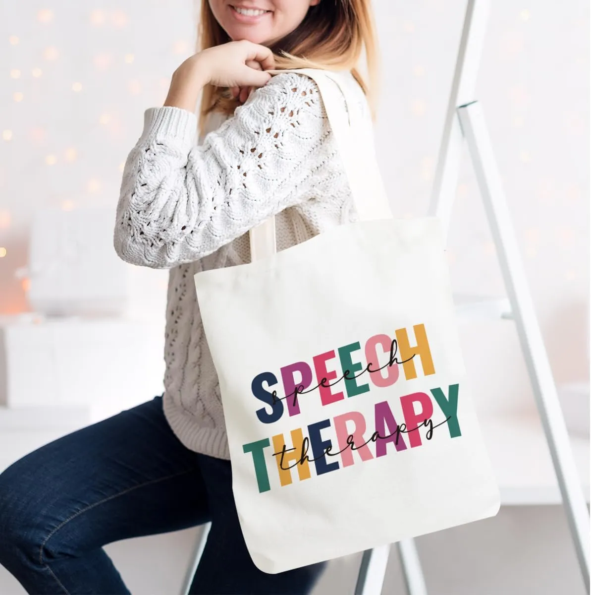Speech Therapy Gifts SLP Tote Bag for Teacher Speech Language Pathology Beach Bag Speech Pathologist Gifts