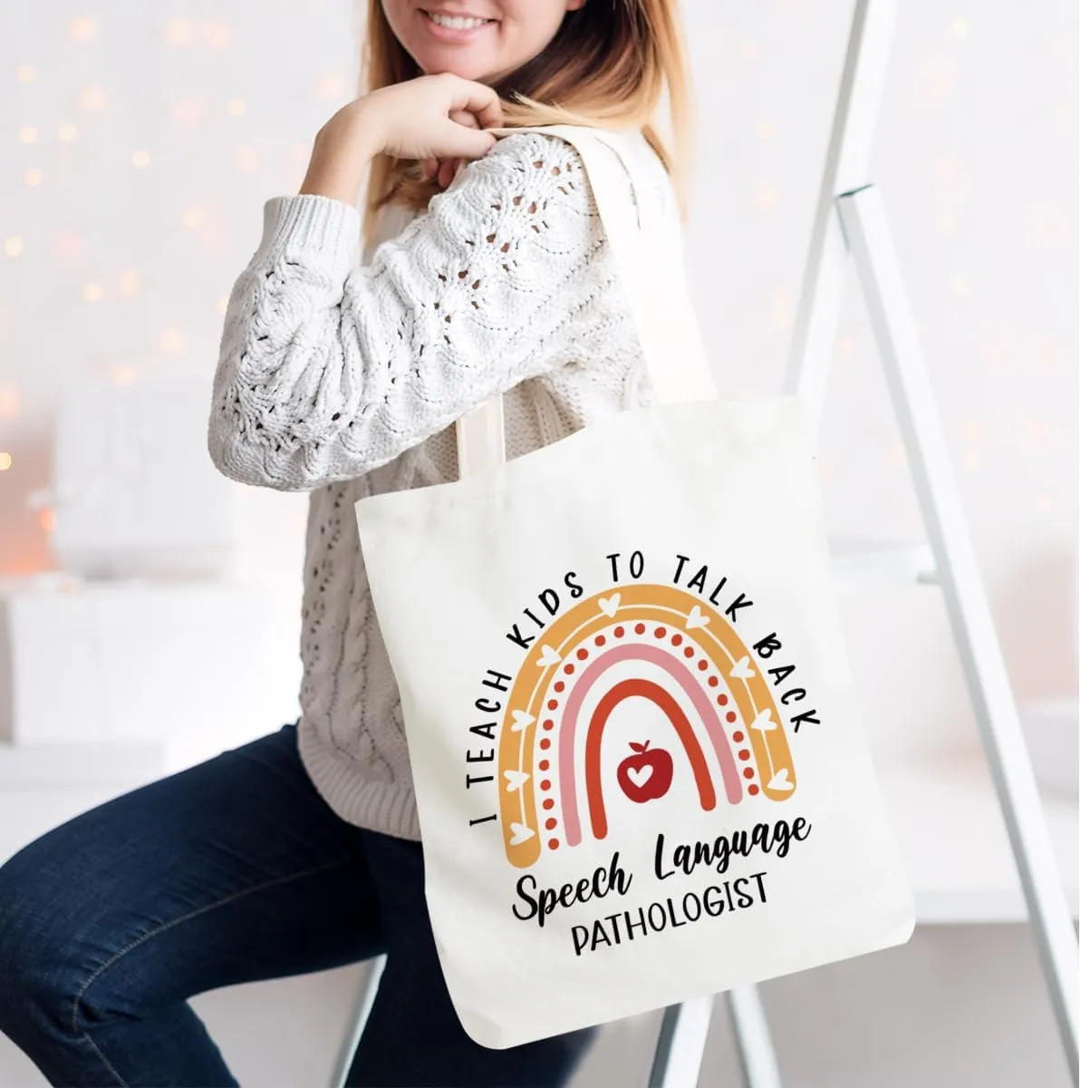Speech Therapy Gifts SLP Tote Bag for Teacher Speech Language Pathology Beach Bag Speech Pathologist Gifts