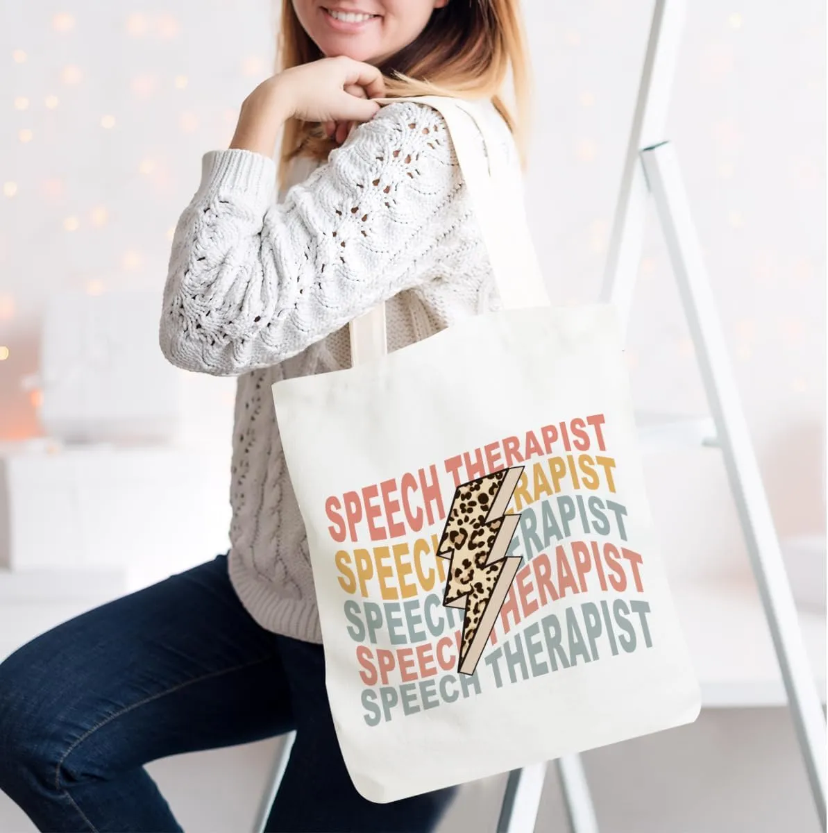 Speech Therapy Gifts SLP Tote Bag for Teacher Speech Language Pathology Beach Bag Speech Pathologist Gifts