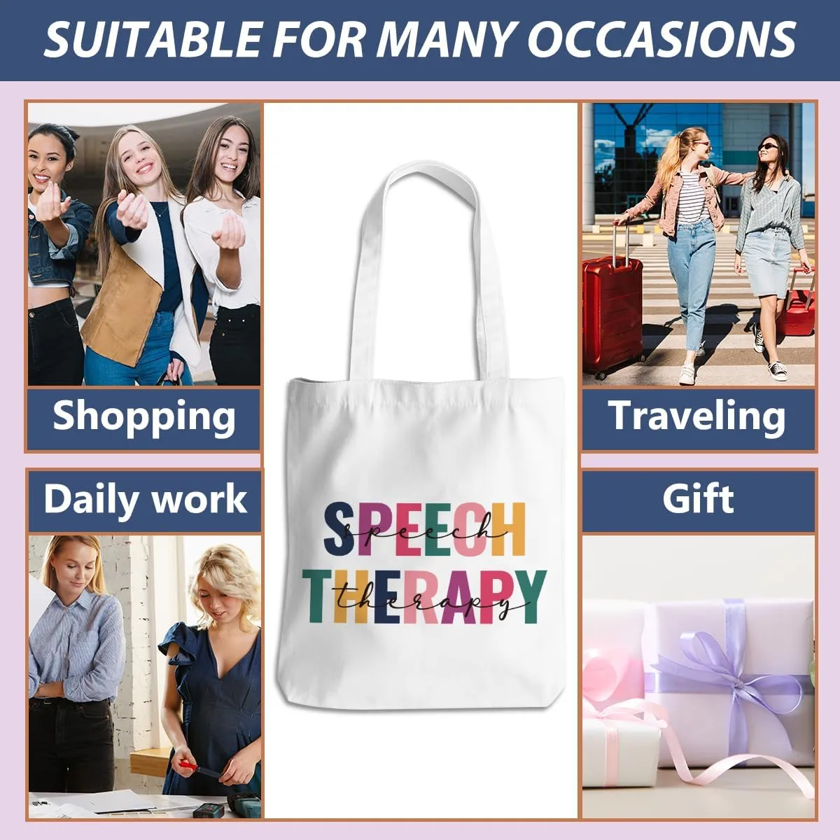 Speech Therapy Gifts SLP Tote Bag for Teacher Speech Language Pathology Beach Bag Speech Pathologist Gifts