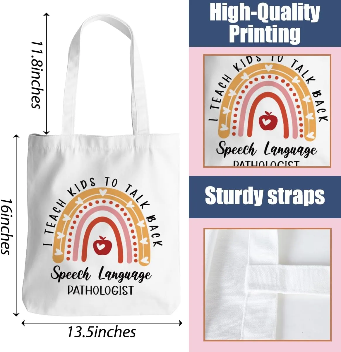 Speech Therapy Gifts SLP Tote Bag for Teacher Speech Language Pathology Beach Bag Speech Pathologist Gifts