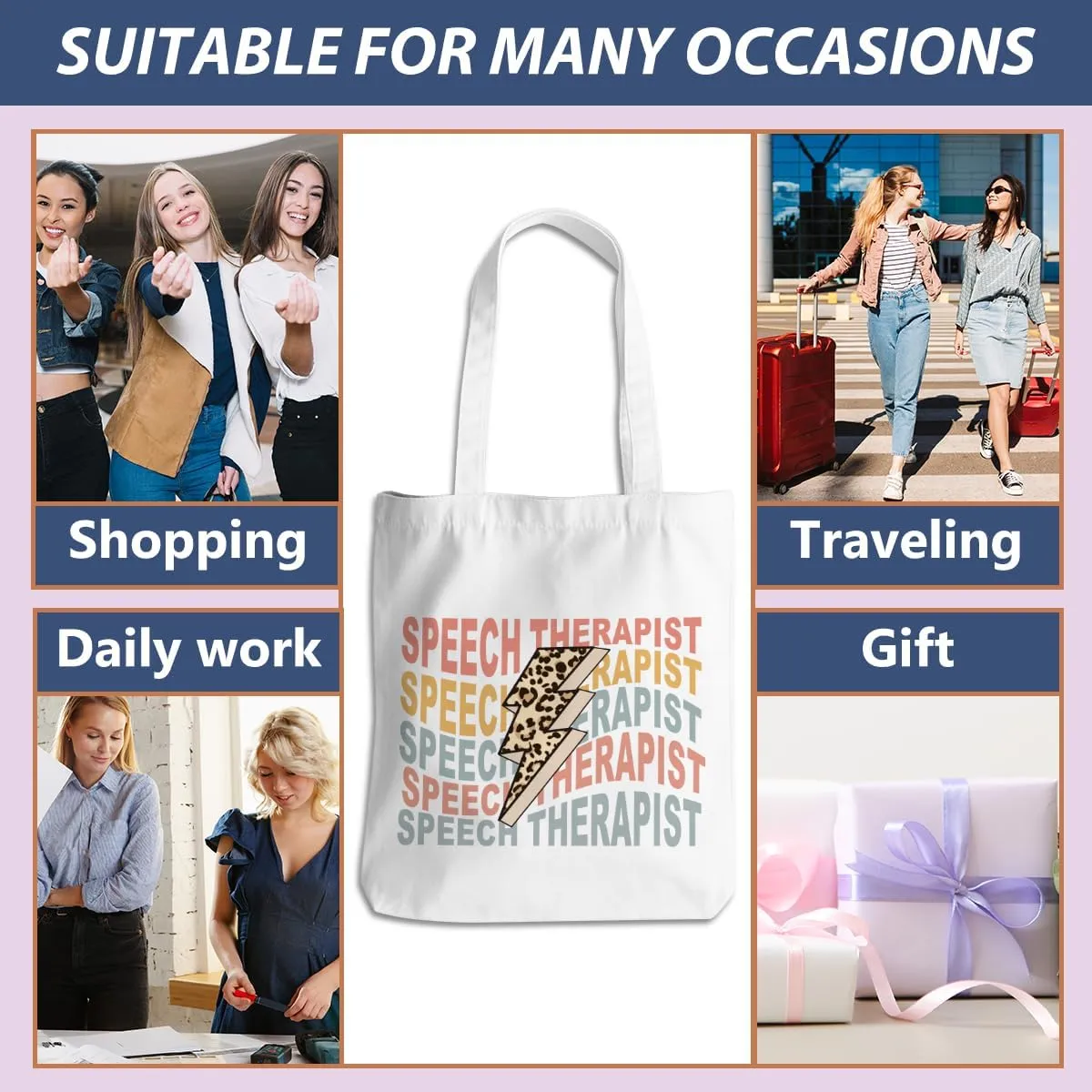 Speech Therapy Gifts SLP Tote Bag for Teacher Speech Language Pathology Beach Bag Speech Pathologist Gifts
