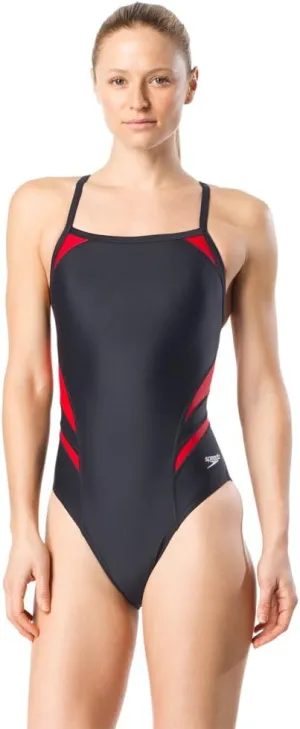 Speedo Women's Swimsuit One Piece Powerflex Flyback Solid Adult Team Colors
