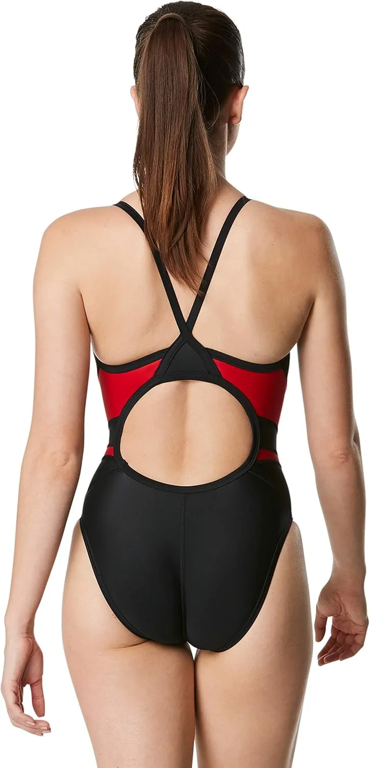 Speedo Women's Swimsuit One Piece Powerflex Flyback Solid Adult Team Colors