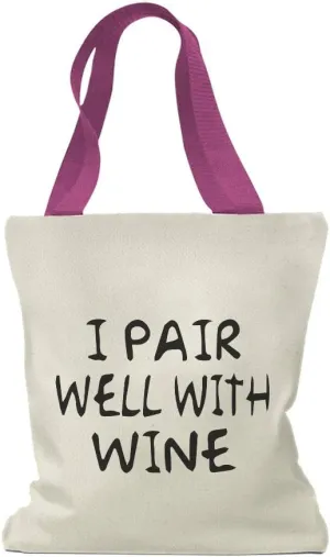 Speedy Pros Canvas Tote Bag for Women I Pair Well with Wine Drinking Party Beach Bags for Women