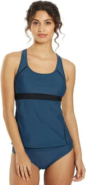 Sporti Women Racerback Tankini Tops - Bathing Suit Tops for Women - Athletic Tank Top Swimsuits with Shelf Bra Support