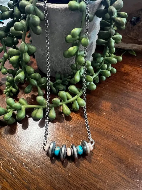 Sterling Silver Multi Shades Necklace