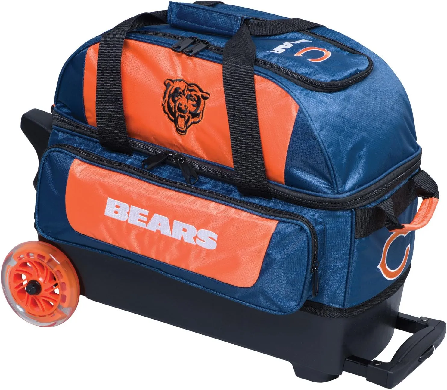 Strikeforce Bowling NFL Two Ball Bowling Roller Bag with Ball, Shoe and Accessory Pockets