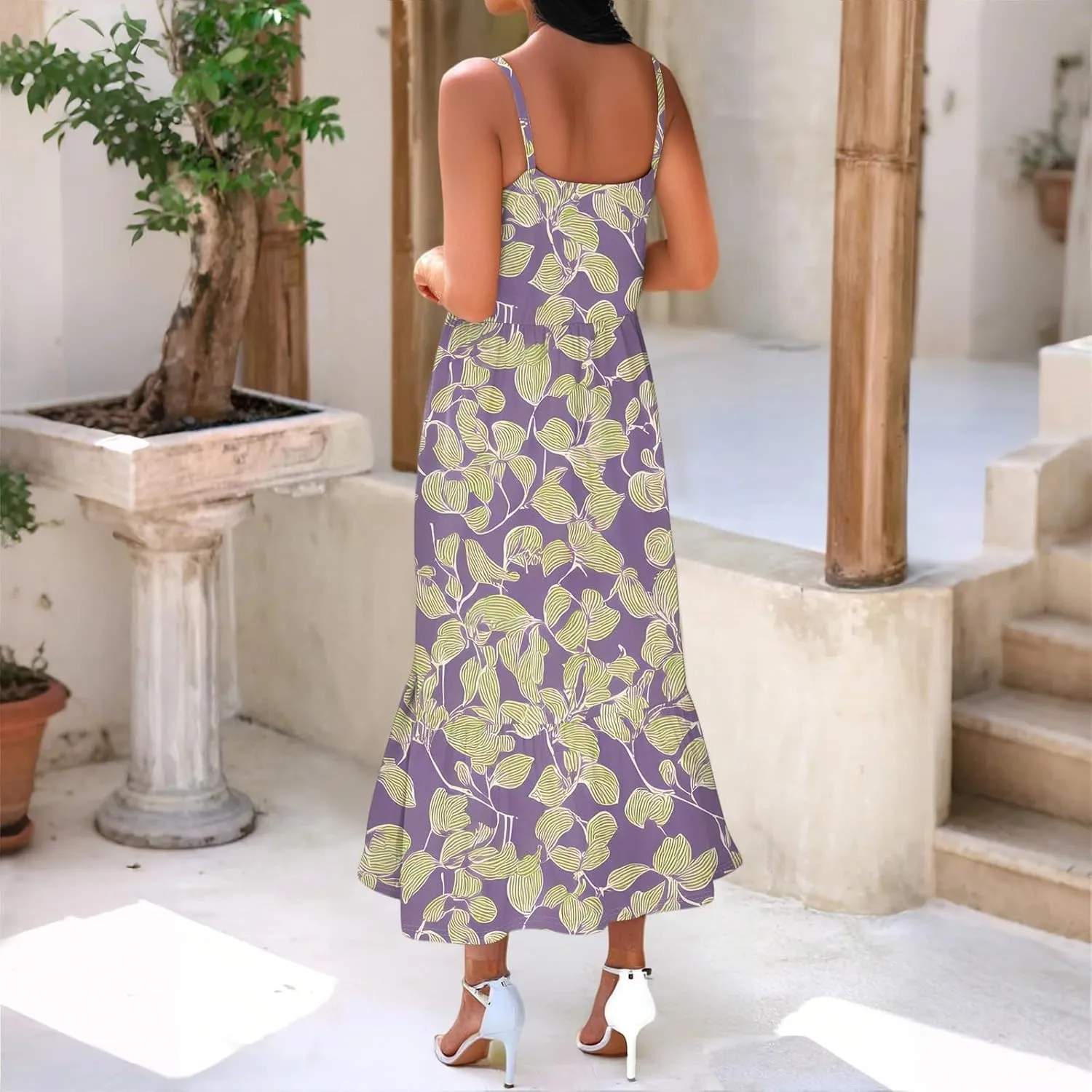 Summer Dresses for Women 2025 Vacation Casual Plus Size Maxi Sun Dress Trendy Flowy Beach Long Dresses
