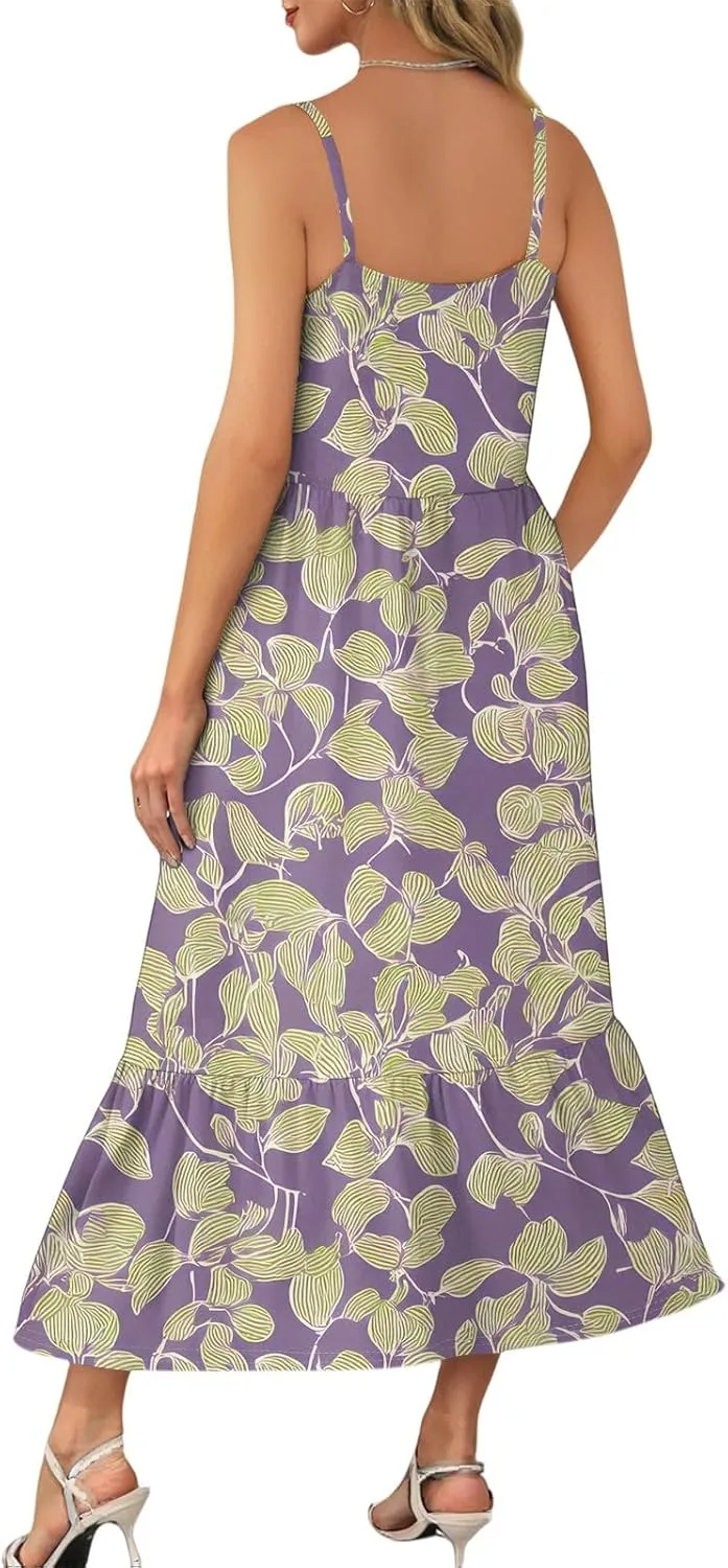 Summer Dresses for Women 2025 Vacation Casual Plus Size Maxi Sun Dress Trendy Flowy Beach Long Dresses