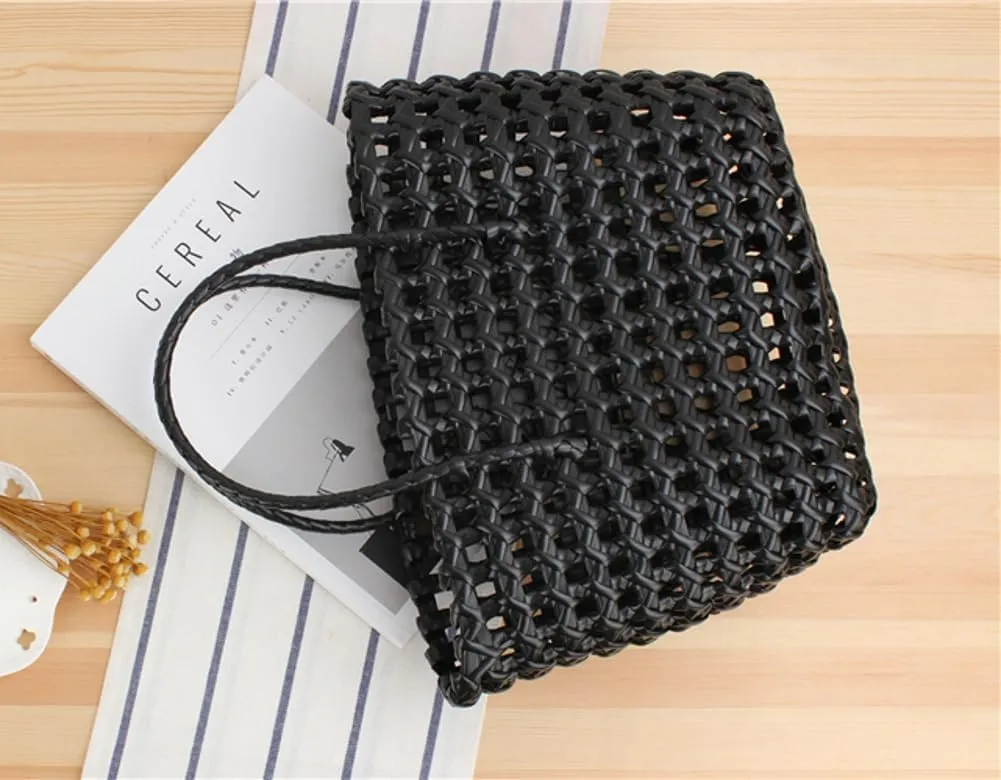 Summer Woven Beach Bag for Women - Washable Cute Jelly Plastic Hobo Shoulder Travel Bag for Sports Beach 2024