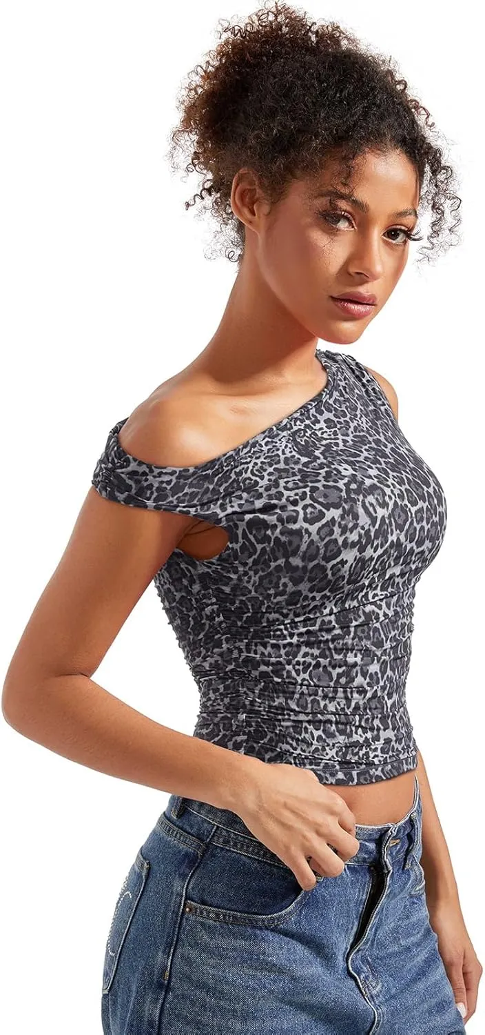 SUUKSESS Women Off Shoulder Tops Sleeveless Shirts Y2K Going Out Crop Tank Top