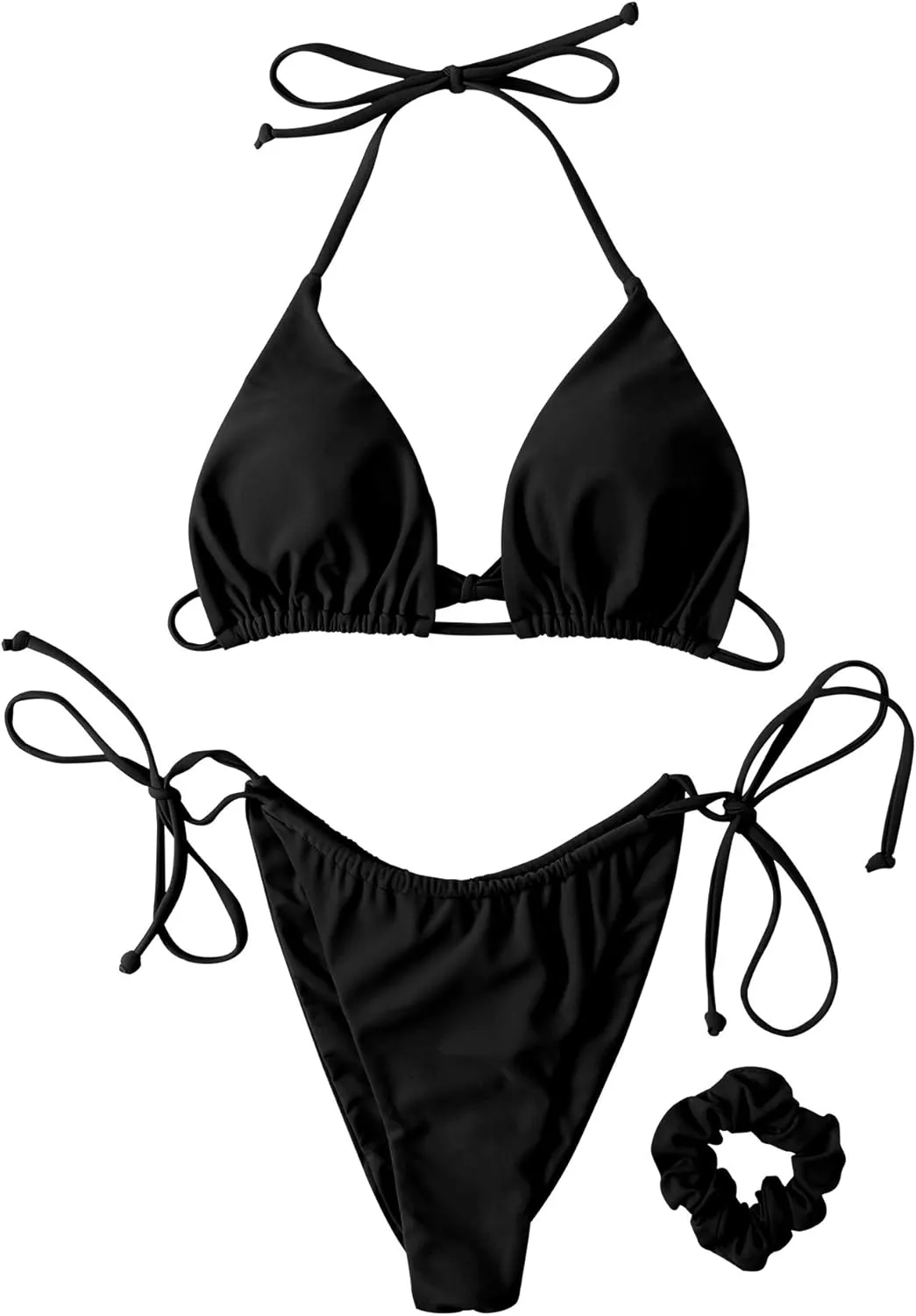 SUUKSESS Women String Bikini Set Tie Side Thong Sexy Halter Swimsuits 2 Pieces