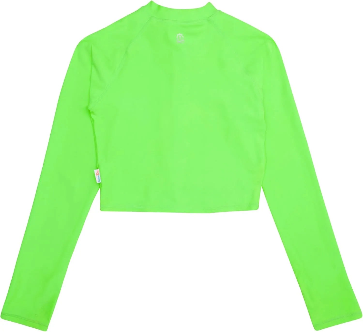 SwimZip Women's Long Sleeve Crop Top Rash Guard Swim Shirt - UPF 50  with Zipper